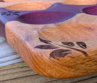 White oak and purple heart deviled egg tray