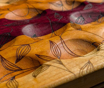 White oak, cherry, and purple heart deviled egg tray