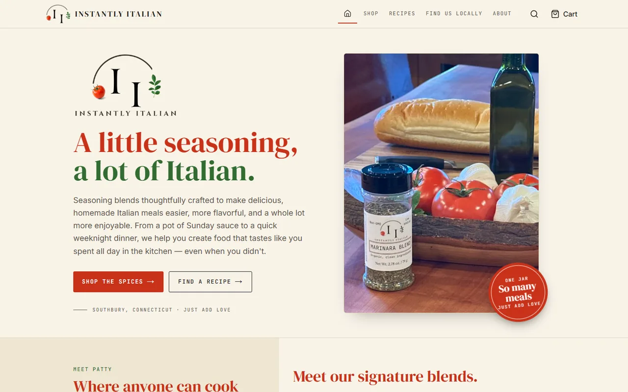 The Instantly Italian website, built and hosted on Relay